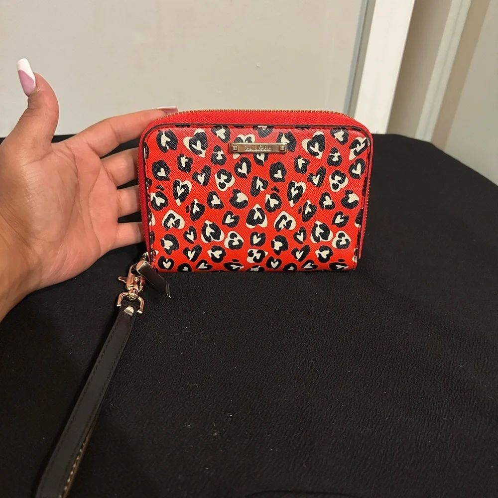 NEWβStella & Dot Wild Hearts Tech Clutch Red Gold Zipper Wallet